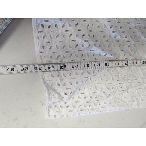 Susan Graver eyelet floral Button Down blouse size Medium White - Picture 4 of 7